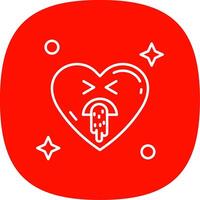 Vomit Line Curve Icon vector