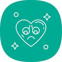 Sad Line Curve Icon vector