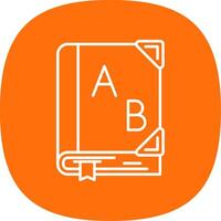 Dictionary Line Curve Icon vector