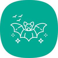 Bat Line Curve Icon vector