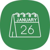26th of January Line Curve Icon vector
