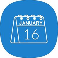 16th of January Line Curve Icon vector