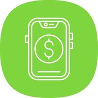 Dollar Line Curve Icon vector