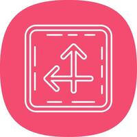 Intersect Line Curve Icon vector