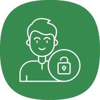 Unlock Line Curve Icon vector