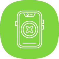 Cancel Line Curve Icon vector