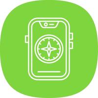 Compass Line Curve Icon vector