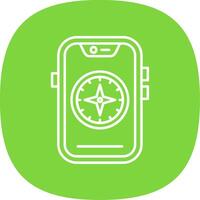 Compass Line Curve Icon vector