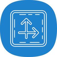 Intersect Line Curve Icon vector