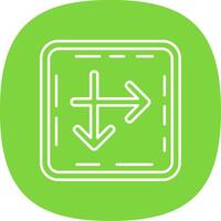 Intersect Line Curve Icon vector