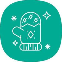 Mitten Line Curve Icon vector