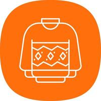 Sweater Line Curve Icon vector