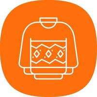 Sweater Line Curve Icon vector