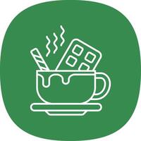 Hot Chocolate Line Curve Icon vector