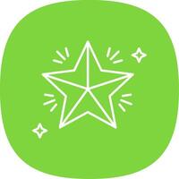 Star Line Curve Icon vector