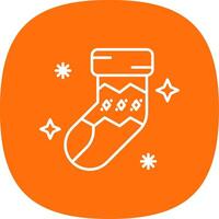 Sock Line Curve Icon vector