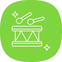 Drum Line Curve Icon vector