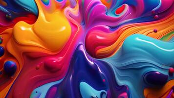 AI generated Colorful paint mixing in water. Abstract background. 3d rendering, Abstract colorful background. Liquid paint, AI Generated video