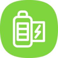 Battery full Line Curve Icon vector