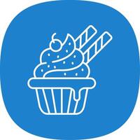 Cupcake Line Curve Icon vector