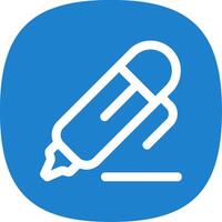 Pen 2 Line Curve Icon vector