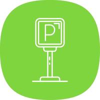 Parking Line Curve Icon vector
