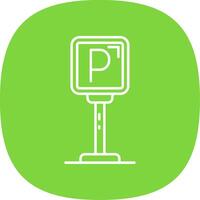 Parking Line Curve Icon vector