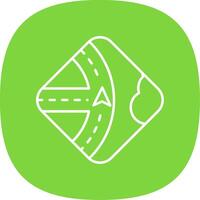 Navigation Line Curve Icon vector