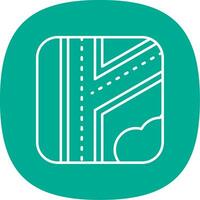 Road Line Curve Icon vector