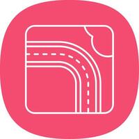 Highway Line Curve Icon vector