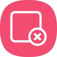 Delete square Line Curve Icon vector