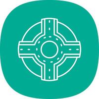Roundabout Line Curve Icon vector