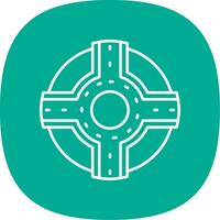 Roundabout Line Curve Icon vector