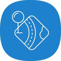 Pin Line Curve Icon vector