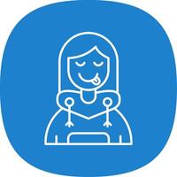 Tongue Line Curve Icon vector