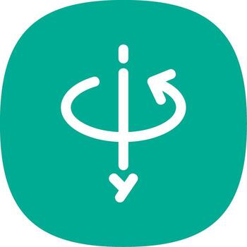 3d rotate y axis Line Curve Icon vector