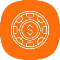 Chip Line Curve Icon vector