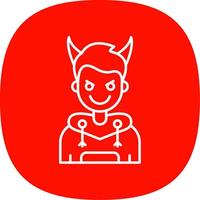 Demon Line Curve Icon vector