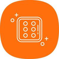 Dice six Line Curve Icon vector