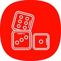 Dices Line Curve Icon vector