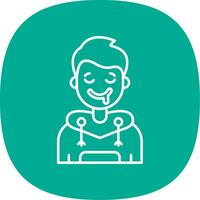 Drooling Line Curve Icon vector