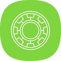 Chip Line Curve Icon vector