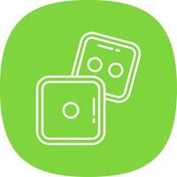 Dice Line Curve Icon vector