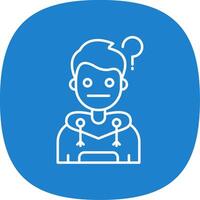 Thinking Line Curve Icon vector