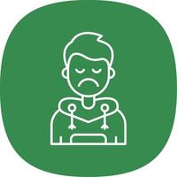 Sad Line Curve Icon vector