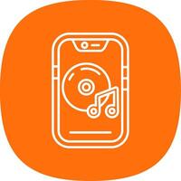 Music player Line Curve Icon vector