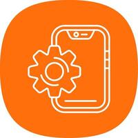Setting Line Curve Icon vector