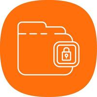 Locked Line Curve Icon vector