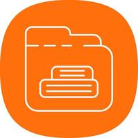 Folder Line Curve Icon vector