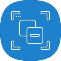 Substract Line Curve Icon vector